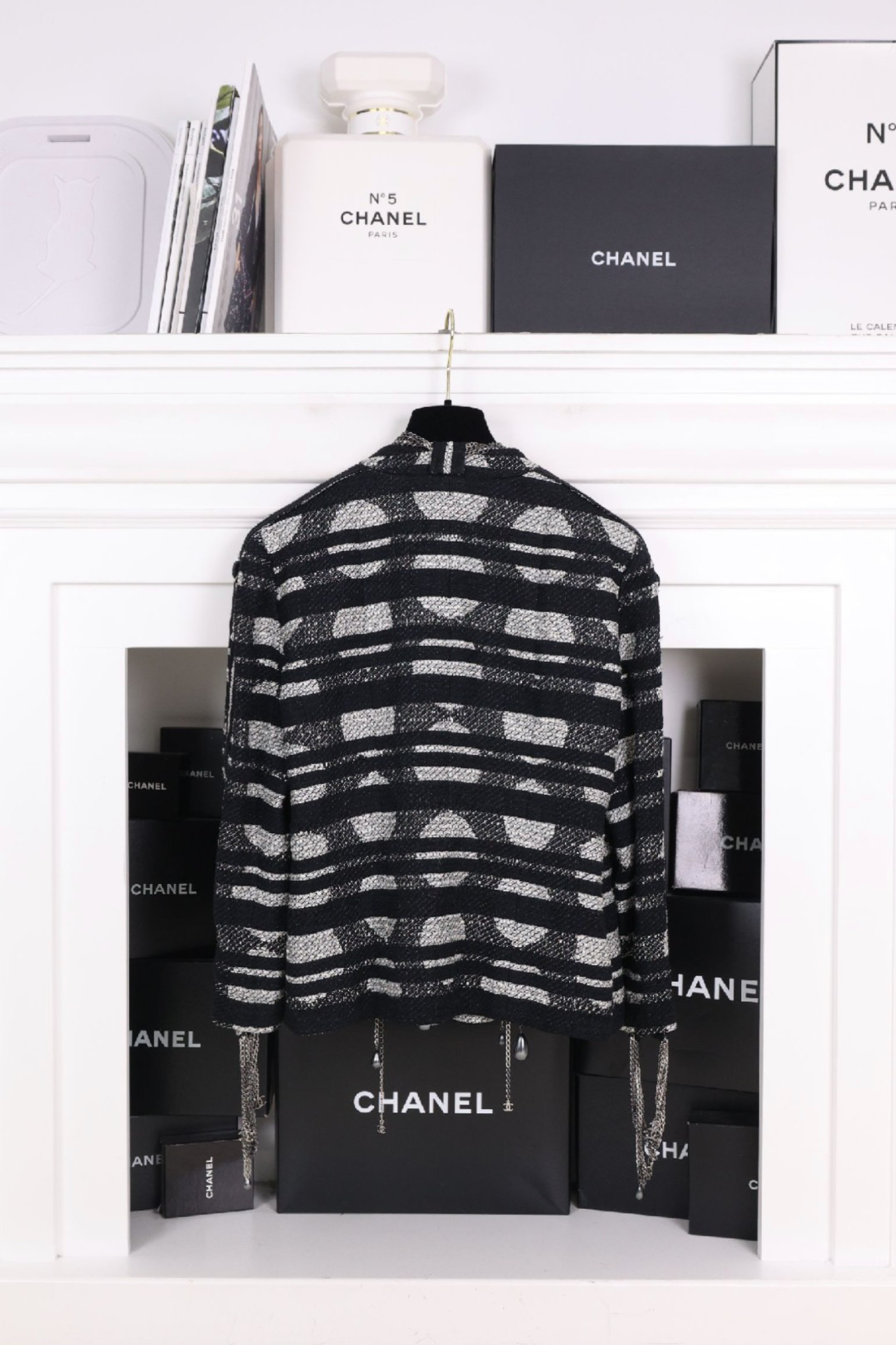 Chanel 08P Stripe Chains Jacket