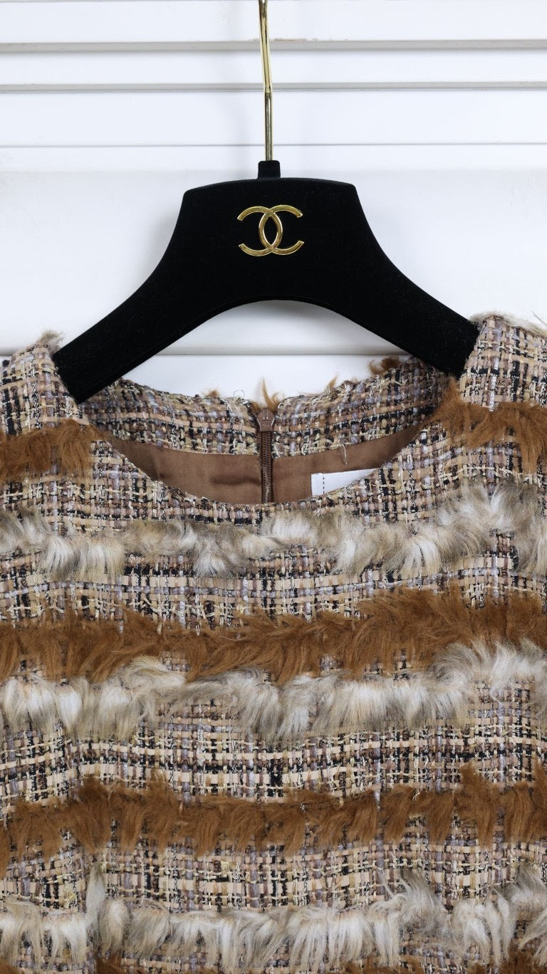 Chanel 10AW Runway Faux Fur Dress