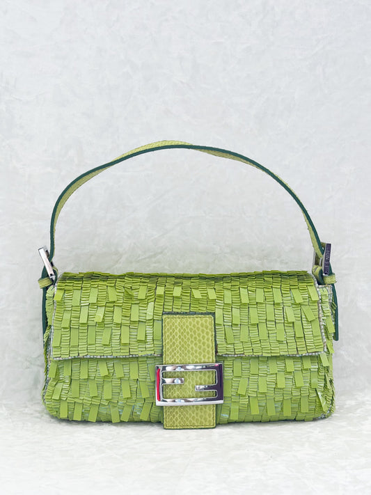 Fendi Apple Green Sequins Baguette