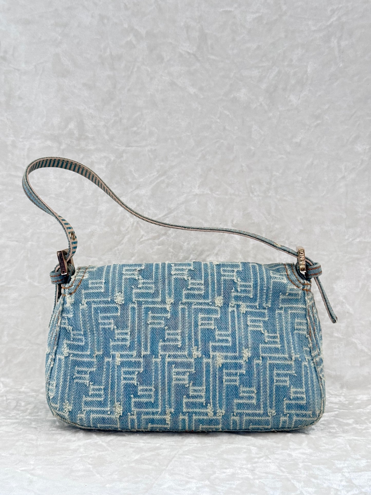 Fendi Denim Monogram Mini Mamma Baguette