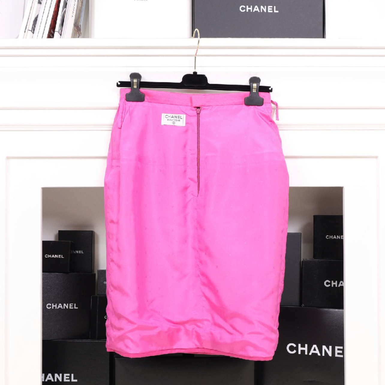 Vintage Chanel Hot Pink Silk Set