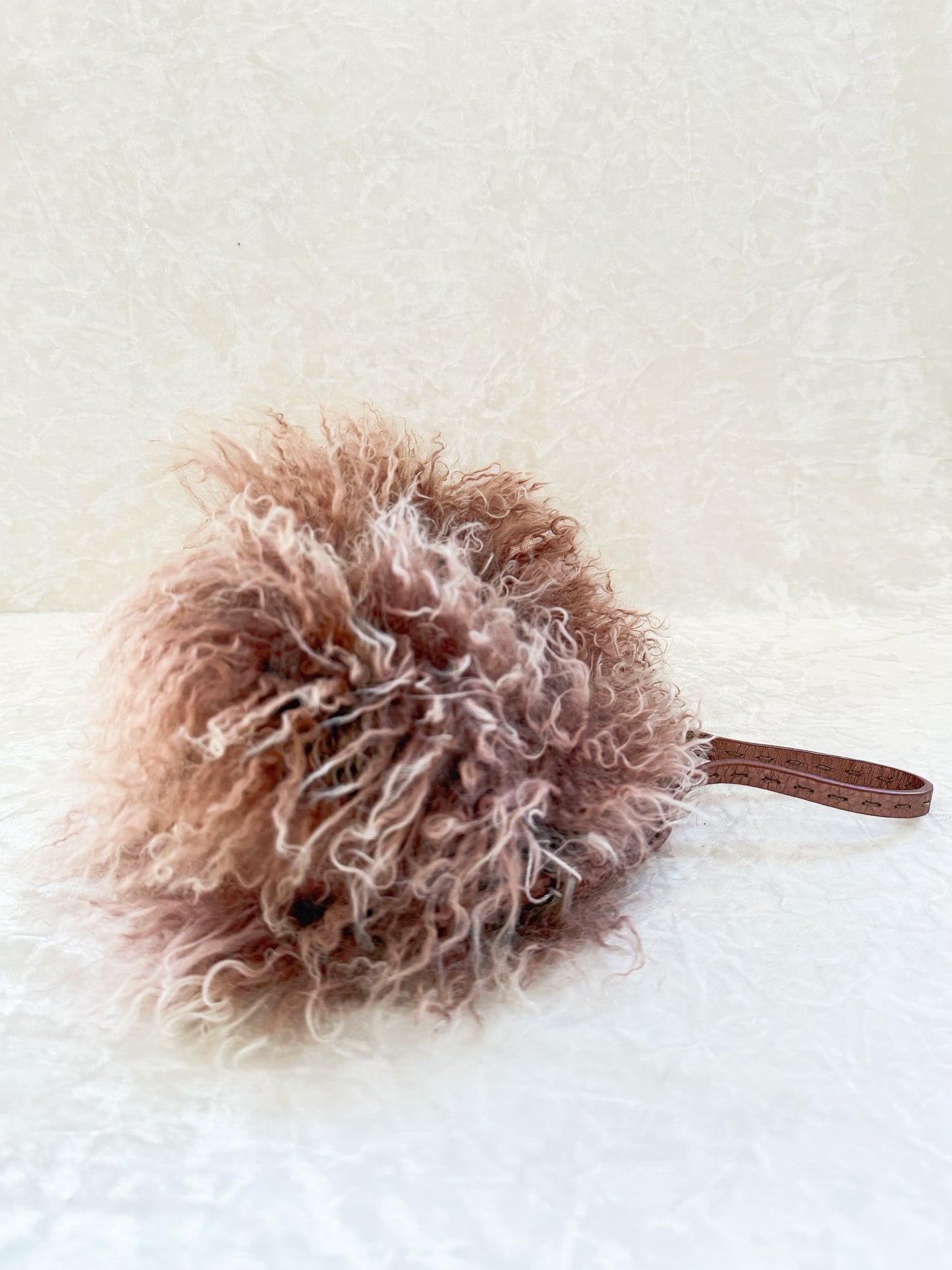 Fendi Rosa Mongolian Lamb Mini Mamma Baguette