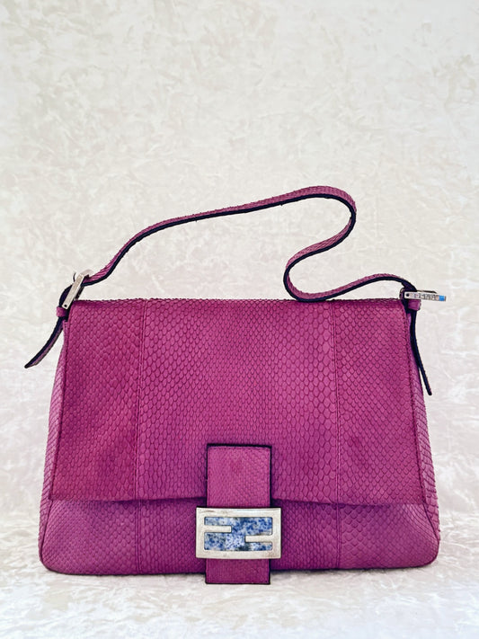 Fendi Dusty Rose Python Mamma Baguette