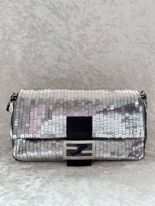 Fendi Sliver Sequins Re-Edition Baguette