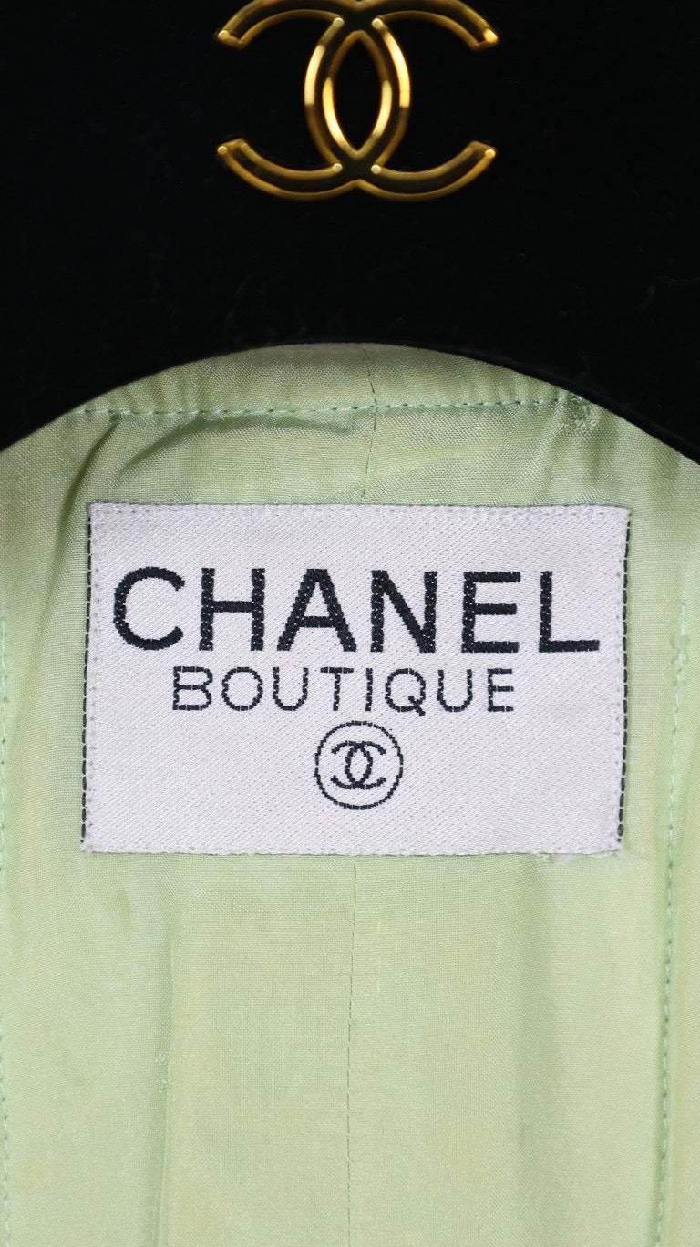 Vintage Chanel 94P Light Green Tweed Jacket