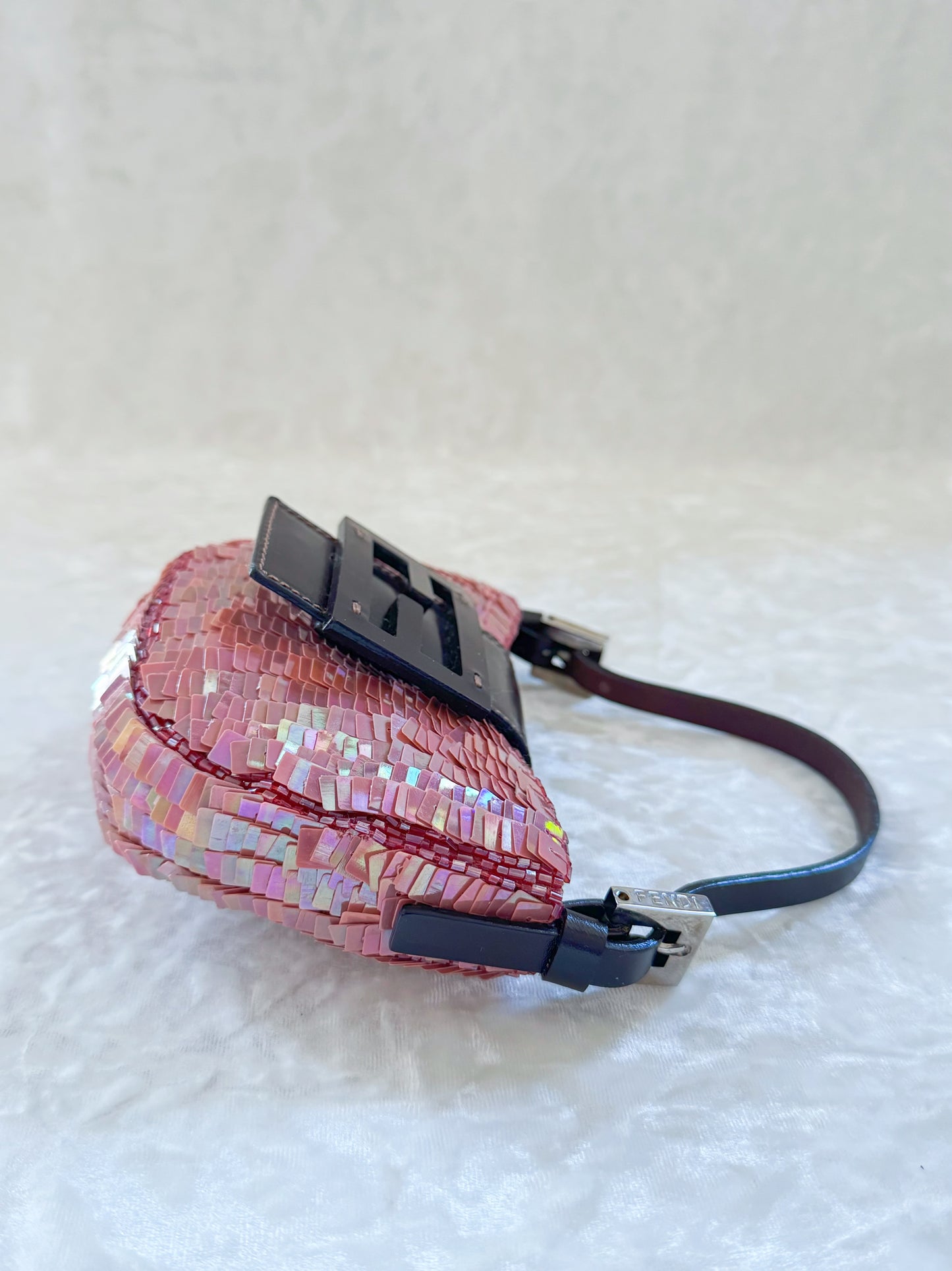 Fendi Pink Sequins Croissant ￼