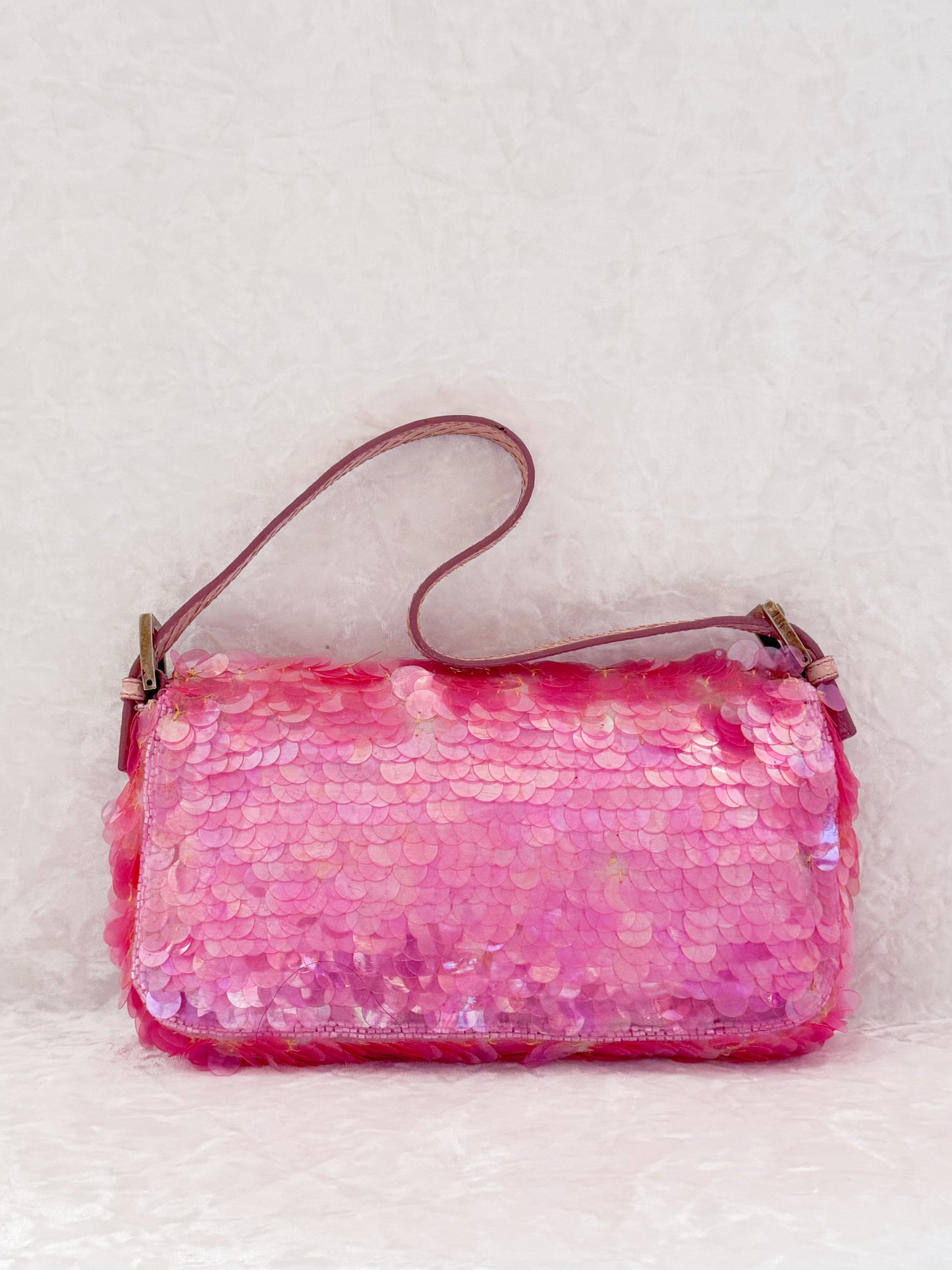Fendi Pink Mermaid Sequins Baguette