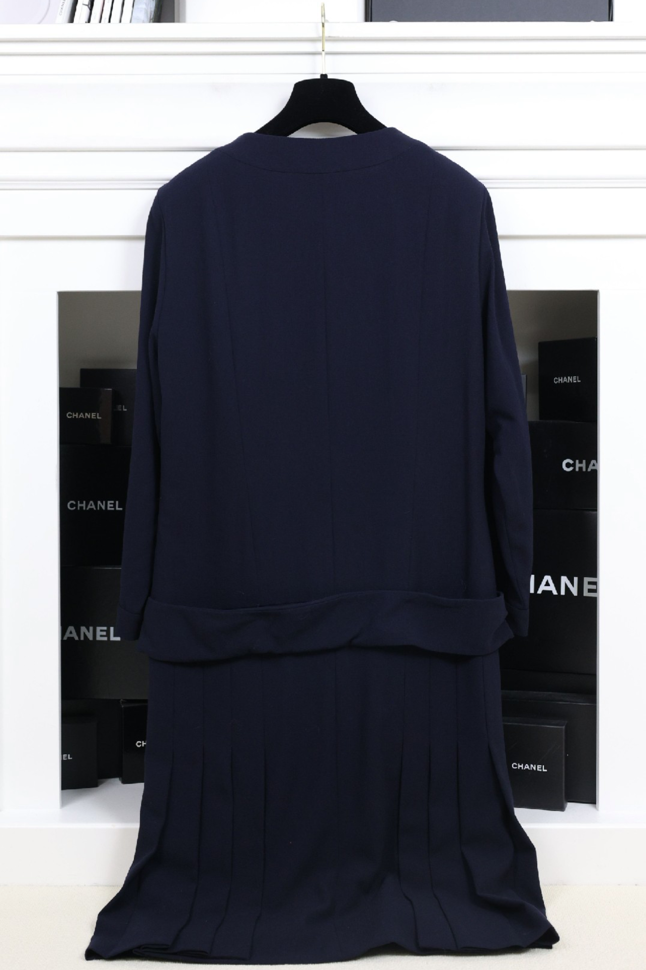 Vintage Chanel Navy Silk Dress