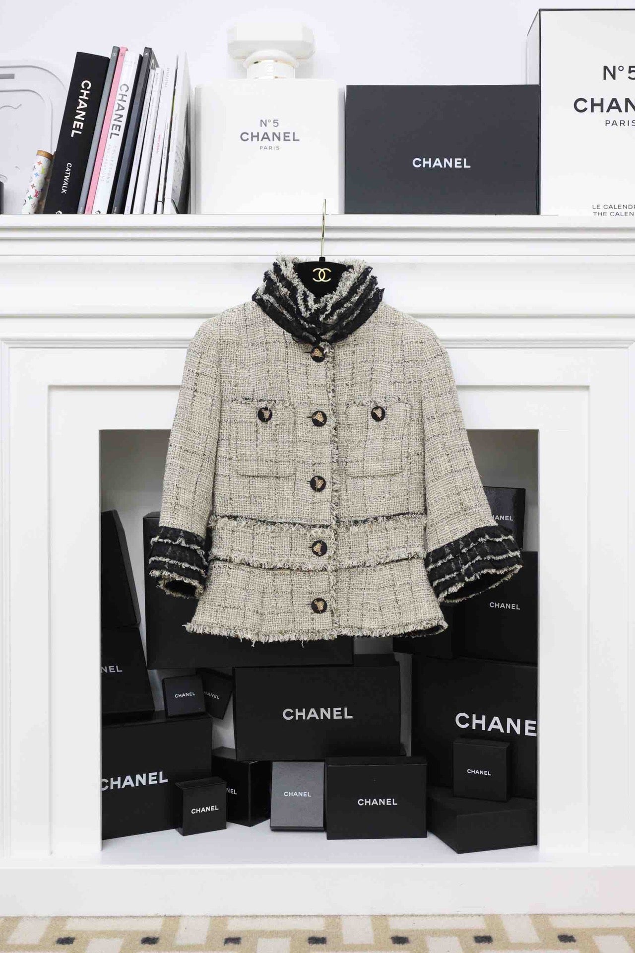 Chanel 10RTW Runway Ruffle Detailed Tweed Set