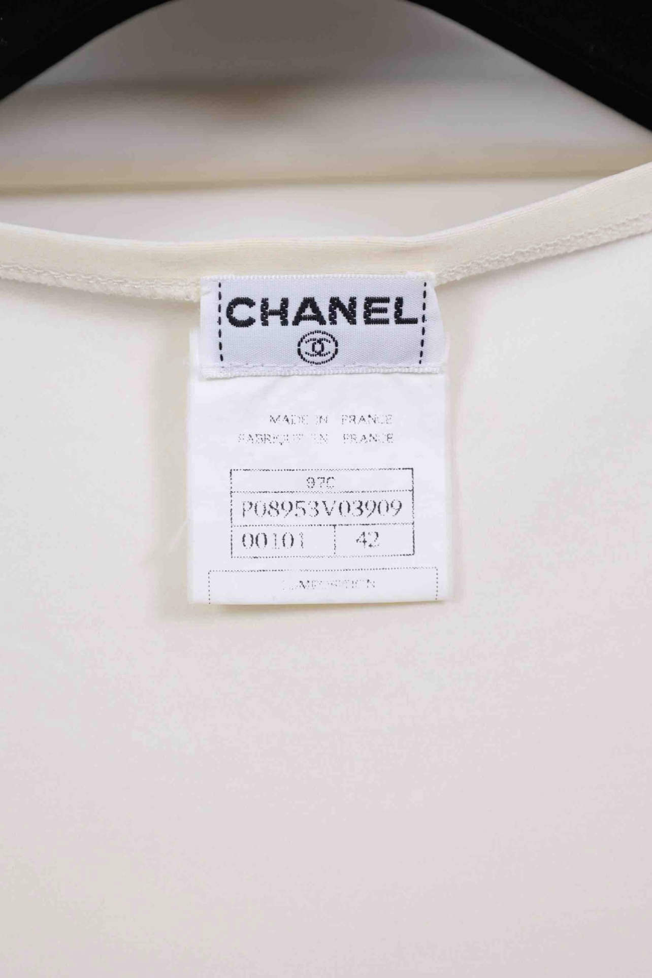 Vintage Chanel 97C Logo Sleeve Cropped Top