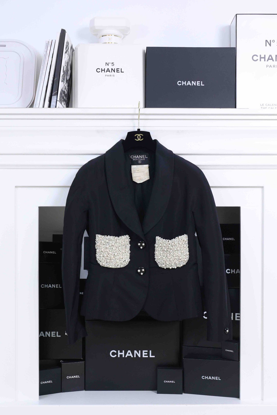 Vintage Chanel 80’s Pearl Pocket Jacket Set