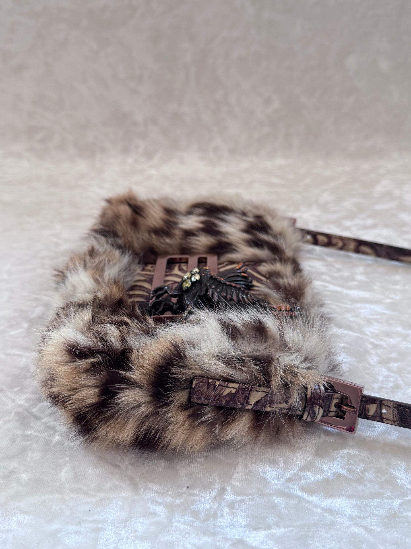 Fendi Lynx Fur Mini Baguette
