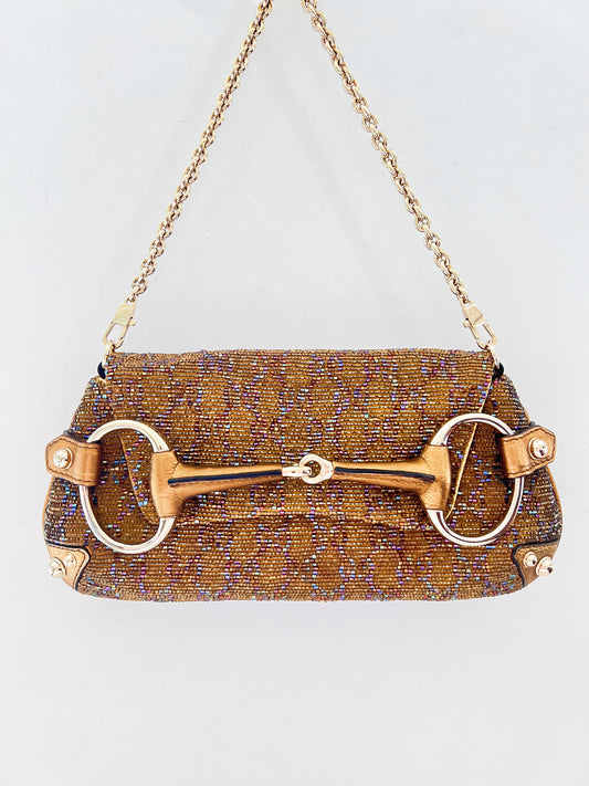 Gucci Horsebit Chain 1955 Beaded Bag