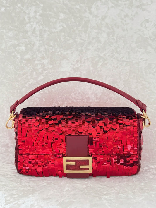 Fendi Re-Edition Red Sequins Baguette