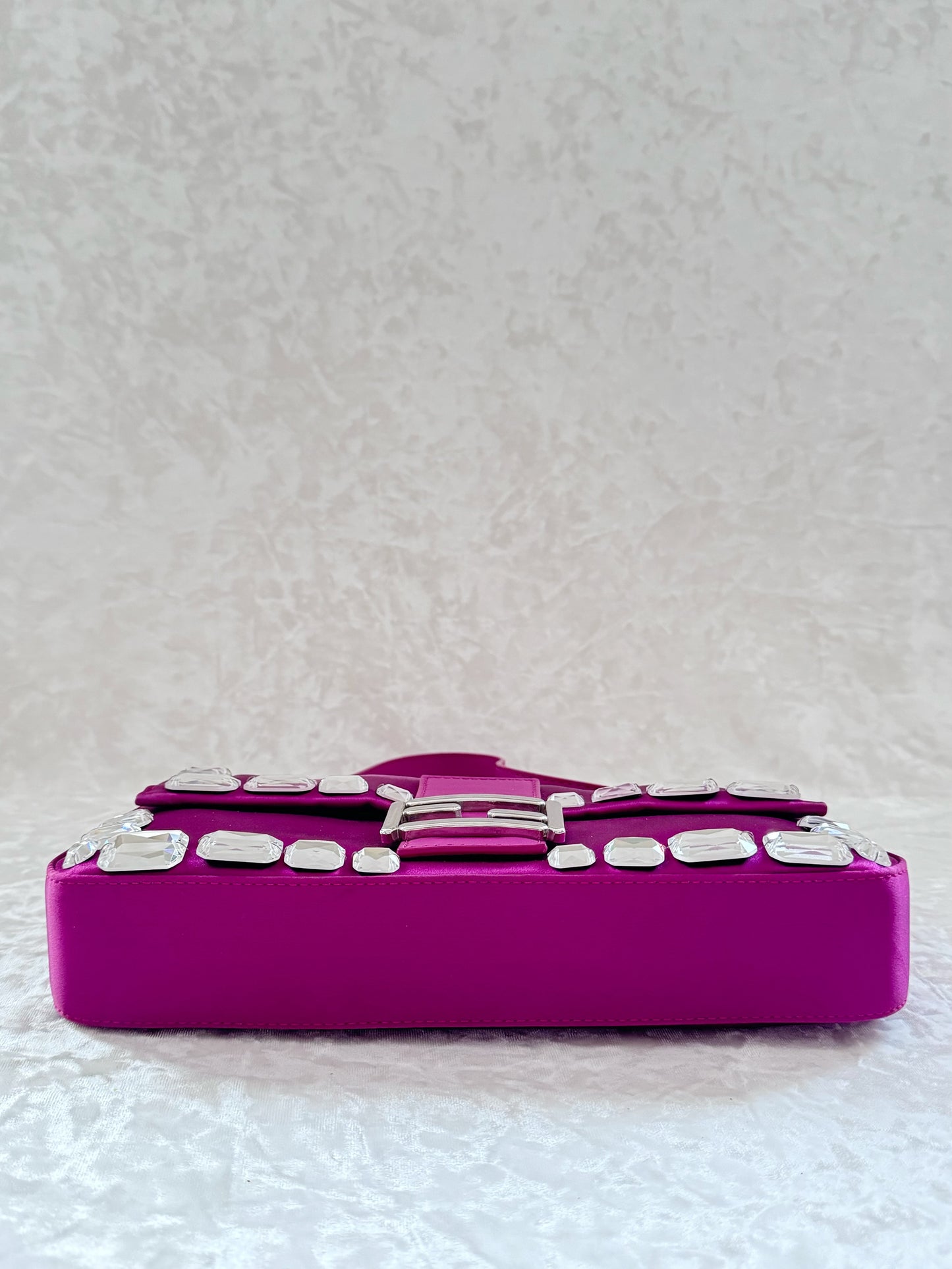 Fendi Fuchsia Rhinestone Baguette