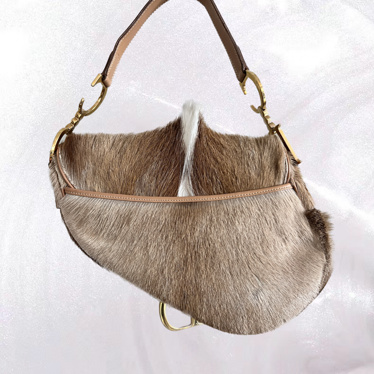 Christian Dior Mohawk Fur Saddle Bag