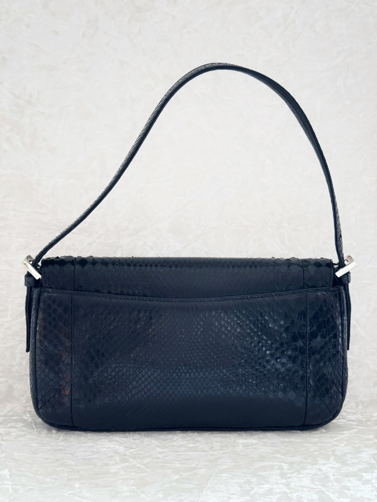 Givenchy Black Python Baguette