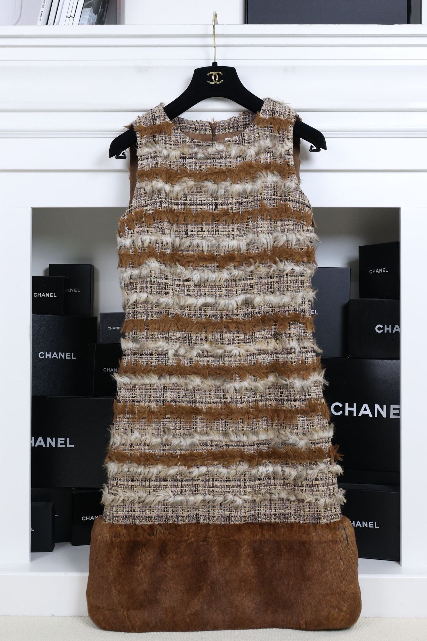 Chanel 10AW Runway Faux Fur Dress