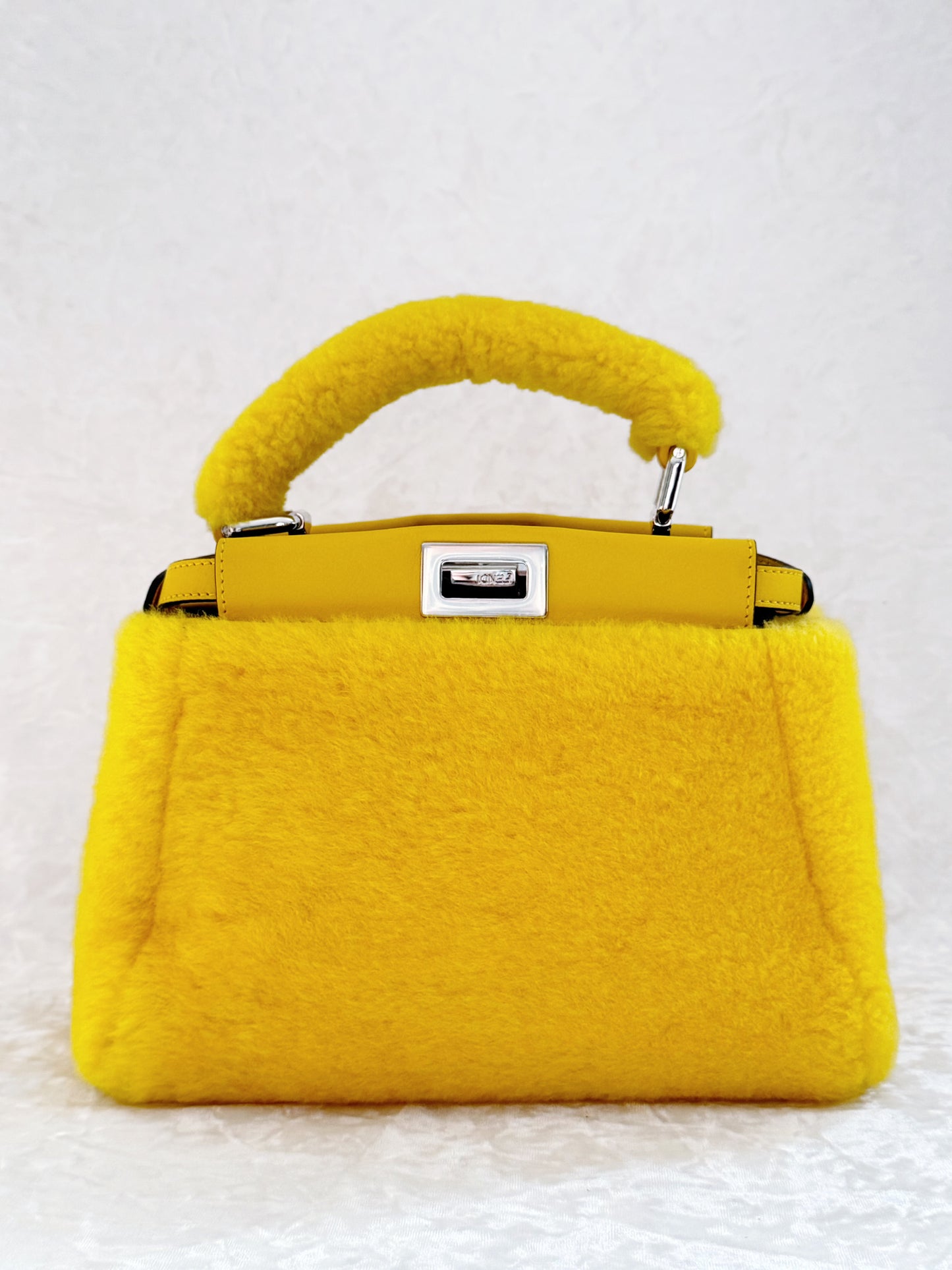 Fendi Yellow Wool Mini Peekaboo