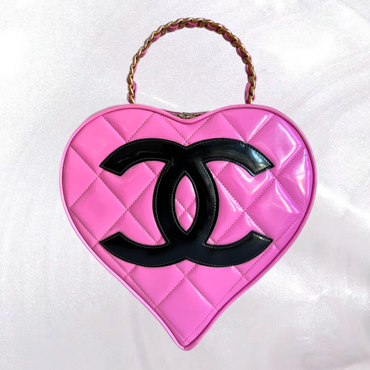 Vintage Chanel 1995P Barbie Pink Heart Shaped Vanity Bag