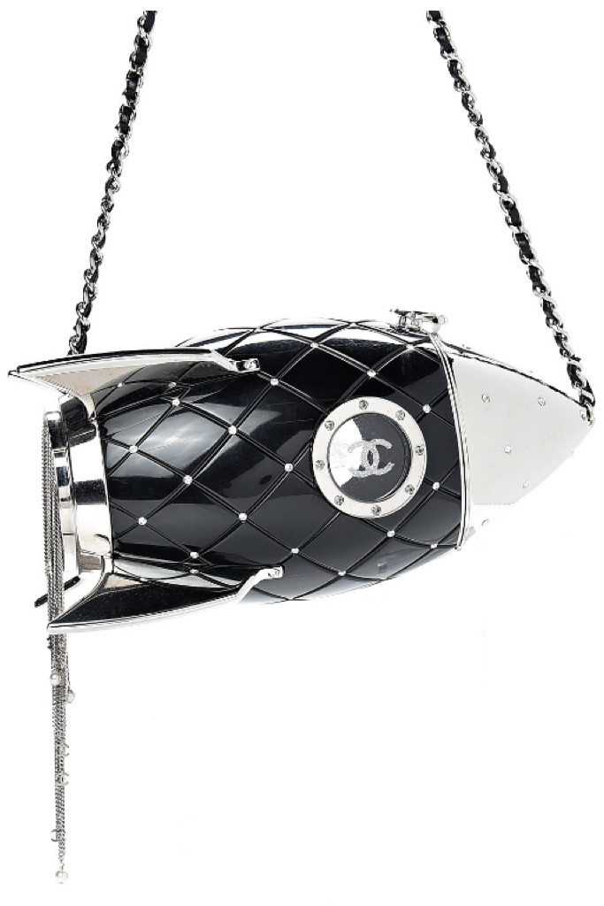 Chanel 2017 Runway Crystal Rocket Ship Evening Bag