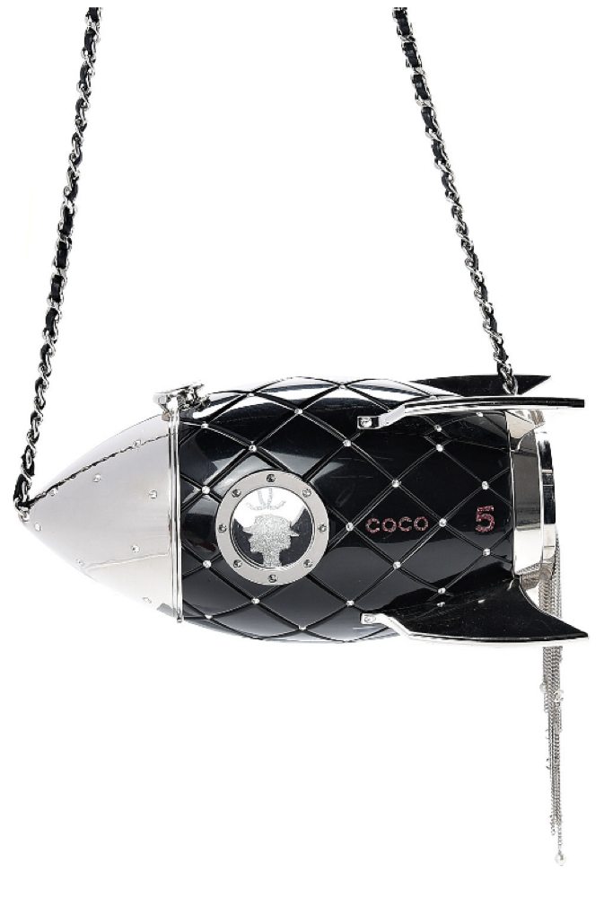 Chanel 2017 Runway Crystal Rocket Ship Evening Bag