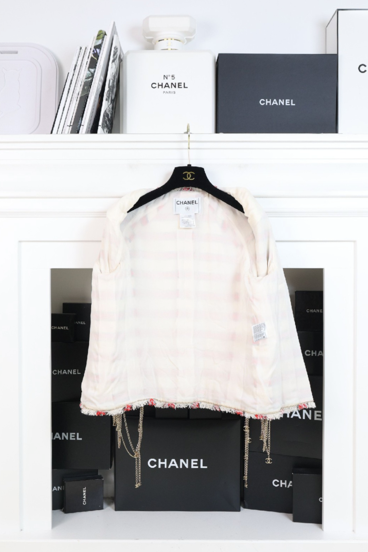 Chanel 08P Runway Stripe Chains Jacket