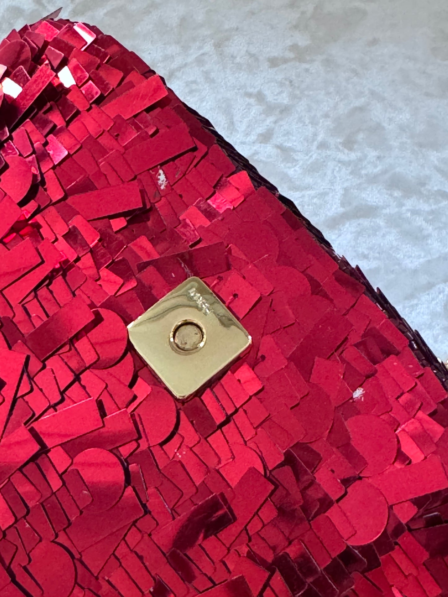 Fendi Re-Edition Red Sequins Mini Baguette
