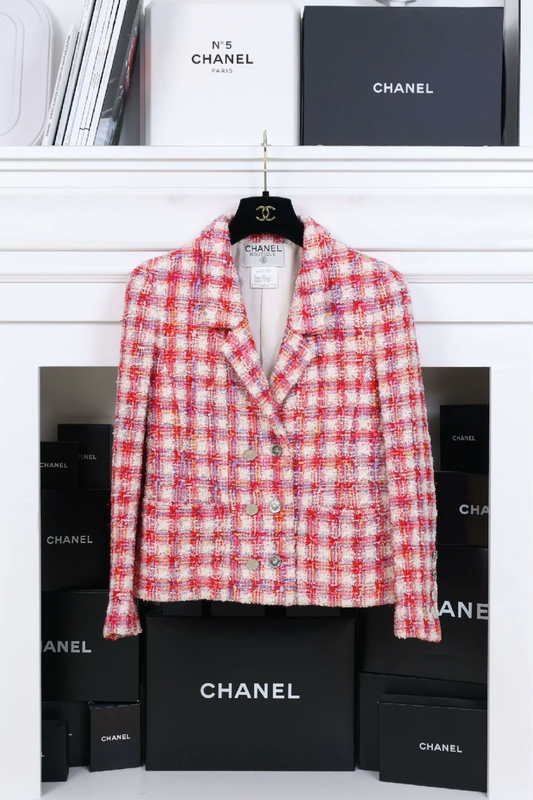 Vintage Chanel 96P Multicolor Grid Tweed Jacket